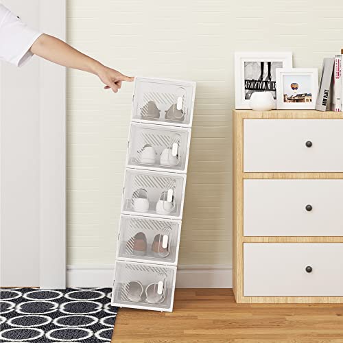 Boîtes de rangement pour chaussures Woltu - Plastique - 18 pièces - 25x19x35 cm - Transparent