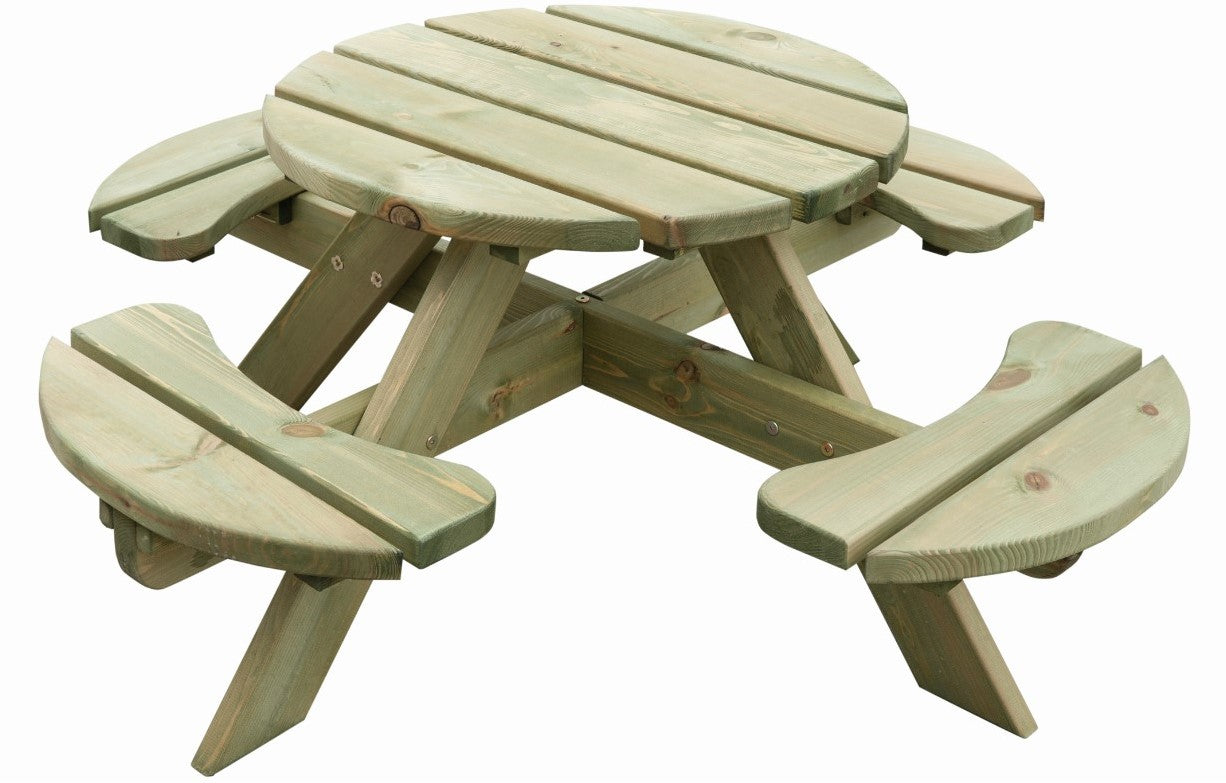 Table de pique-nique pour enfants SenS-Line Pluto ronde - Diamètre 120 cm - 100 % pin certifié FSC