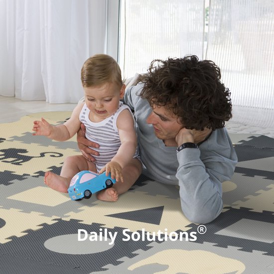 Puzzle Mat Baby - Tapis de jeu pliable en mousse - Tapis de jeu pour bébé - Gris