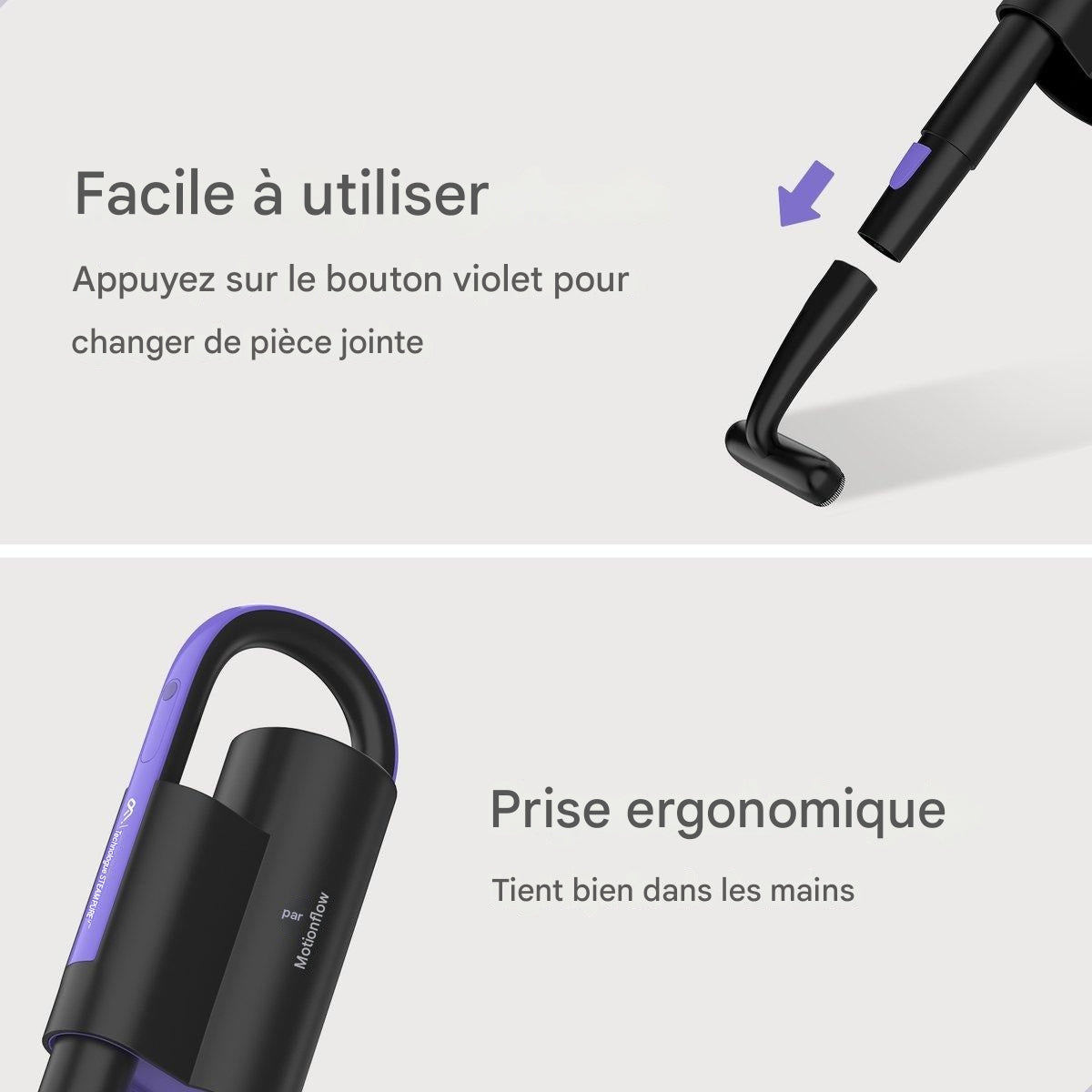 Nettoyeur vapeur - Motionflow - 16 en 1 - Balai vapeur - Nettoyage en profondeur multi surface - Noir