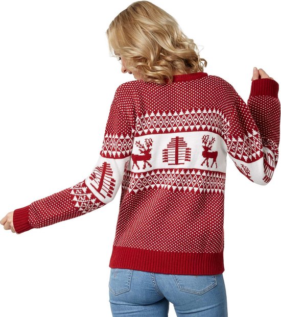 Dressforfun Pull de Noël Winter Wonderland rouge et blanc pour femme S - habillement costume halloween déguisement carnaval déguisement carnaval - 303355