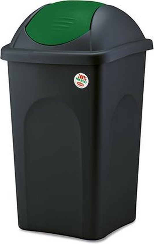 Bascula - Poubelle / Corbeille Séparation des déchets / Séparation des déchets / Corbeille Séparation des déchets / Corbeille - Vert avec noir - 60l