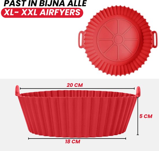 VAIVE Plateau en silicone pour Airfryer ⌀ 20 - Alternative au papier sulfurisé - Accessoires - Plateau à pâtisserie - XXL