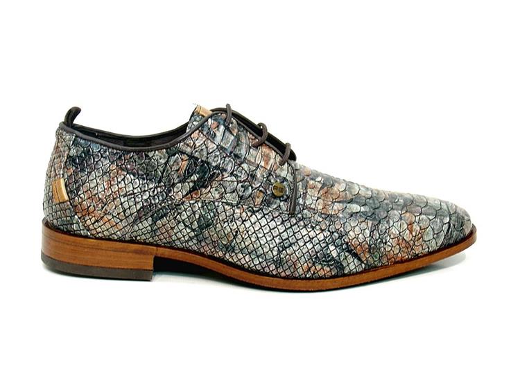 Rehab GREG PIECES Chaussures à lacets pour hommes marron/vert - Taille 46 - Semelle amovible