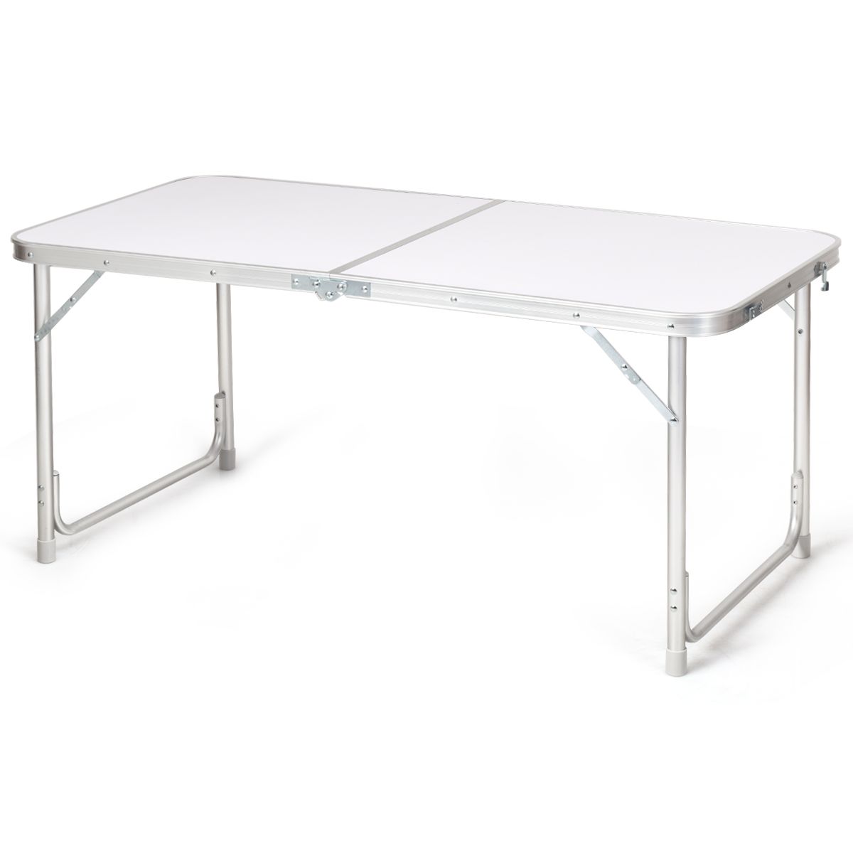 Table de camping Coast avec espace de rangement - hauteur réglable - pliable - bleu foncé 120 x 60 cm