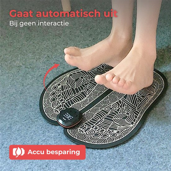 Nuvance - Appareil de massage des pieds avec écran - Tapis de massage EMS - Stimule la circulation - Appareils de massage - Sans fil - 54 positions - Noir