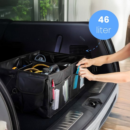 Boîte de rangement pour coffre de voiture - Organisateur - Accessoires - Pour la voiture - Organisateur voiture - Sac - Siège arrière - Noir - Luft