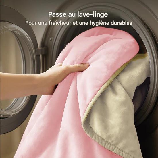 Couverture électrique Auronic - 200x180cm - Couverture chauffante - 2 personnes - 3 niveaux de chaleur - Couverture - Avec minuterie - Couverture chauffante - Rose