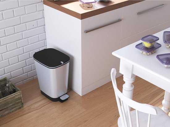 Kis Chic Bin Poubelle à pédale - 50 l - Argent - Taille L