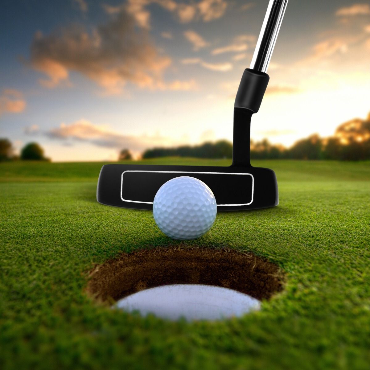Putter de golf Coast - tête de type maillet - poignée antidérapante - 89 cm - noir