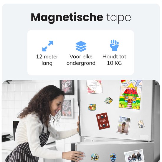 Bande magnétique autocollante - 12m - 1cm de large - Bande magnétique - Outils - Couteaux - Aimants - Bande magnétique - Magnétique - Tableau blanc - Bande noire