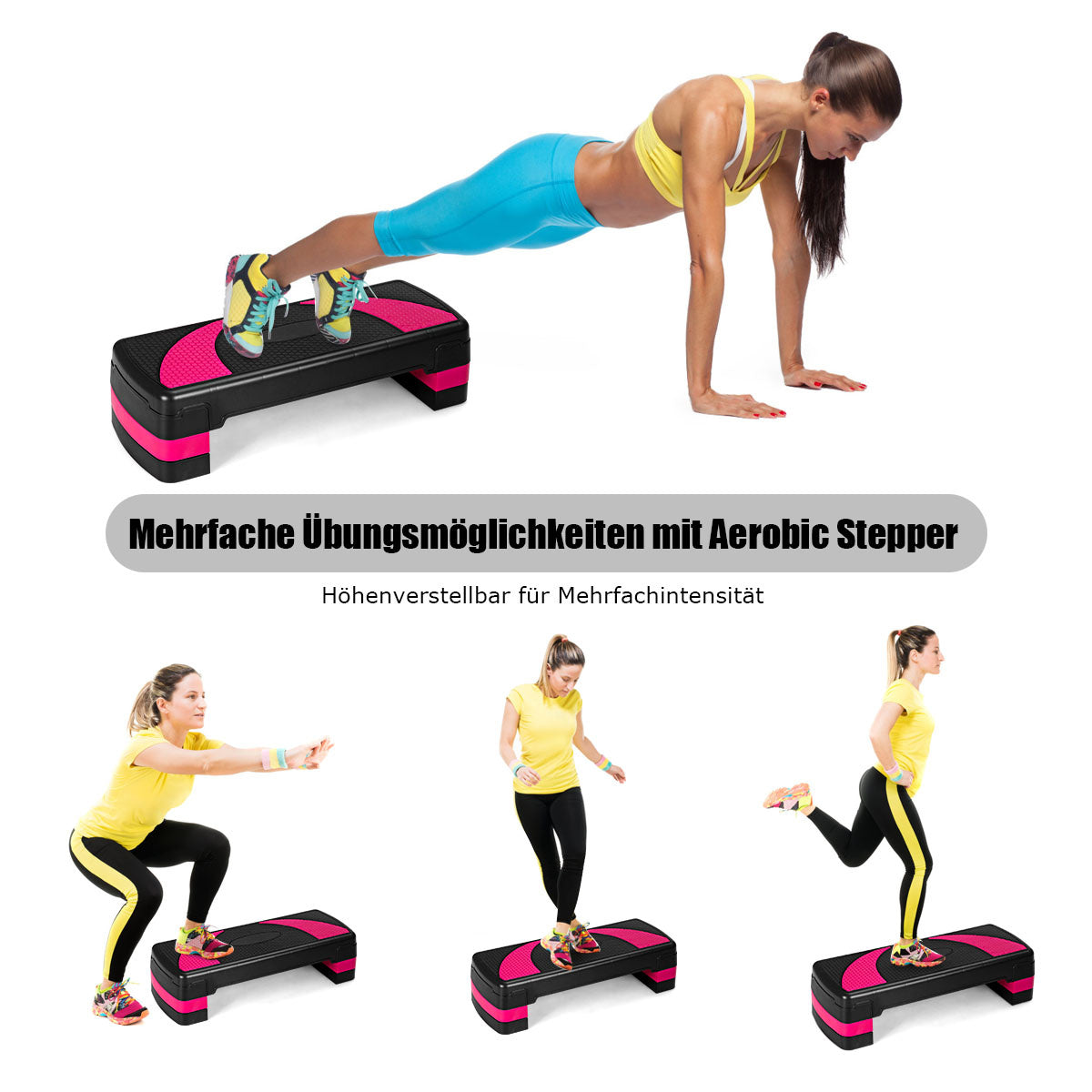 Coast aerobic stepper hauteur - réglable 3 étages steppbr 250 kg résiliente