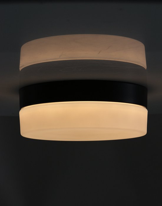 Plafonnier Ikaro 1362ZW Noir Ø18 cm - Moderne, Électronique et Verre, Steinhauer
