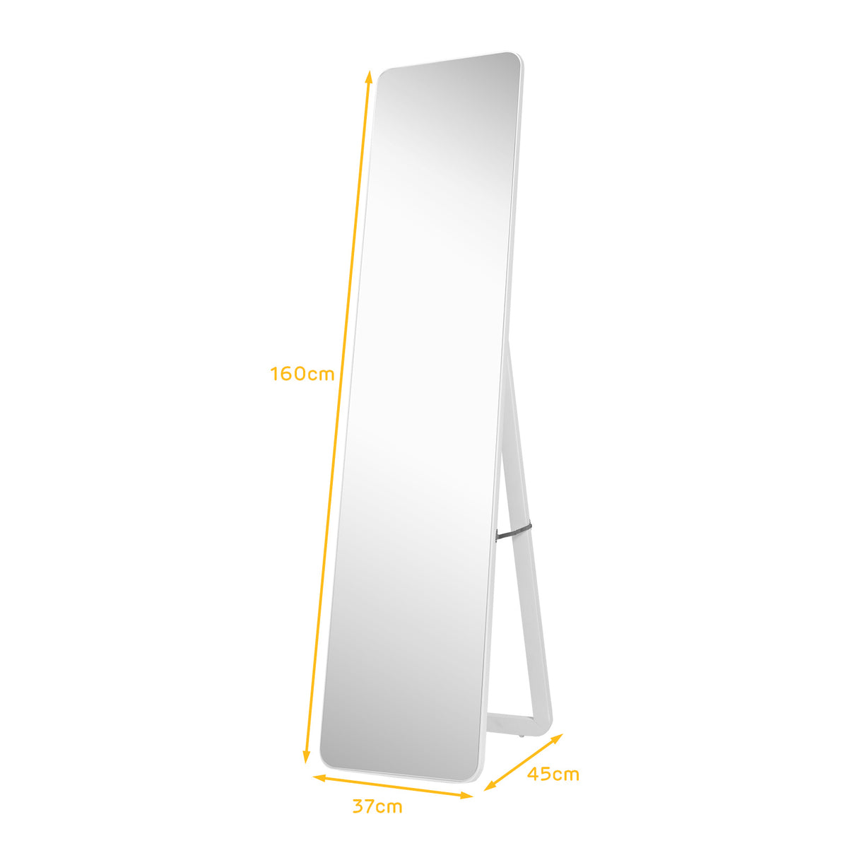 Coast 2 en 1 miroir complet miroir sur pied et miroir mural 160 x 37 cm blanc