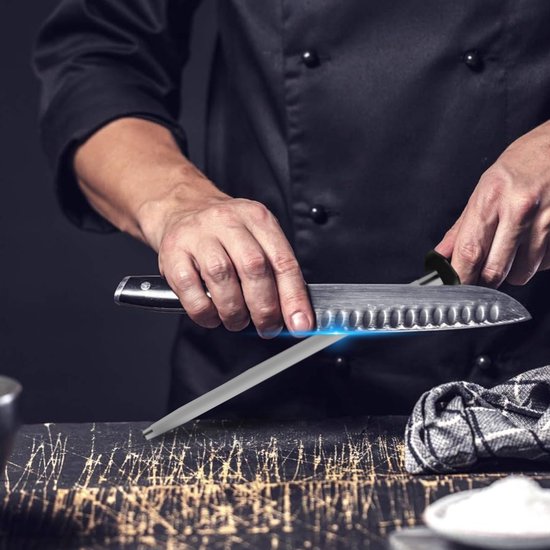 SharpFix Barre d'affûtage pour couteaux Classic - 60 HRC Aiguisoir pour couteaux - Aiguisoir pour couteaux - Aiguisoir pour piercing - Noir