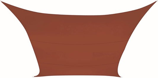 Voile d'ombrage - Perel - imperméable - 5 x 5 m, 160 g/m² - polyester - carré - terracotta