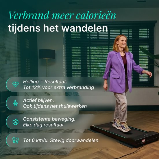 Dreaver Climb - Tapis de course pliable 2 en 1, 6 km/h - Application et accessoires inclus - Tapis de course - Treadmill - Tapis de marche - Walking pad - Pour la maison