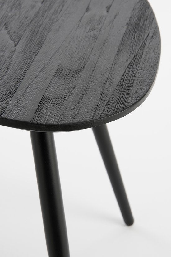 Table d'appoint - Mica Decorations Jailey - Lot de 2 - L84 x L39 x H39 cm - Bois recyclé - Noir
