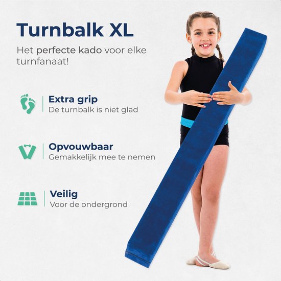 ProSkill Poutre de gymnastique - 210cm - Poutre d'équilibre - Pour la maison - Pliable - Gymnastique