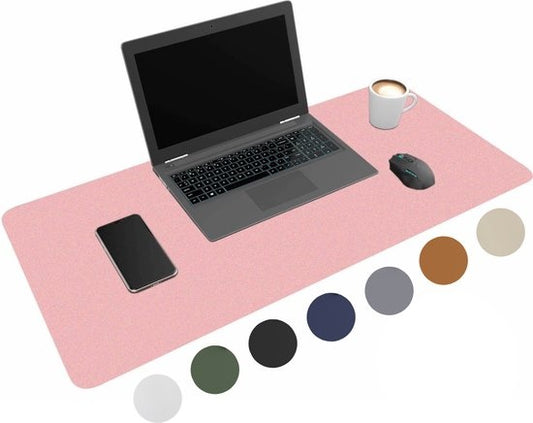 WURK Tapis de bureau professionnel en cuir synthétique - Organisateur de bureau - Accessoires de bureau - Tapis de souris XXL- Inclut un clip pour câble - 80x40 - Rose