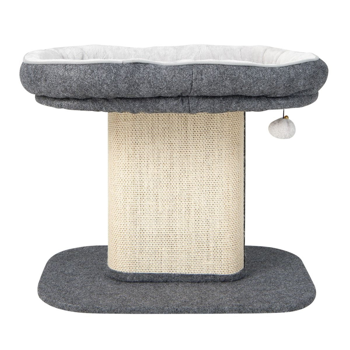 Arbre à griffes Coast Modern Meubles pour chats avec grand fauteuil en peluche et planche à griffes en sisal gris