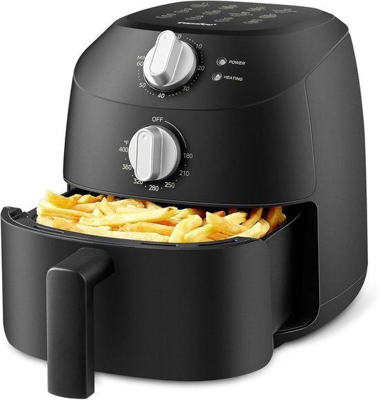 Friteuse à air chaud Midea MF-TN20D2 - 2 L, 1 150 W, friture sans huile, friteuses à air chaud, fonction d'arrêt automatique, sans huile, facile à nettoyer, sans BPA, noir