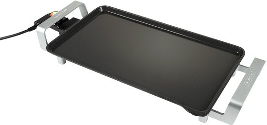 Bourgini Multiplate Pure - Sans PFAS - Appareil à griller - 46 x 26 cm - Thermostat réglable - Gril électrique 2500 W - Revêtement antiadhésif - Noir