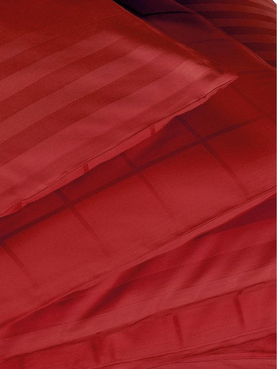 Housse de couette De Witte Lietaer en satin de coton Zygo - Format hôtel - 260 x 240 cm - Rouge