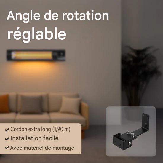 Auronic Chauffage de terrasse - XL - Chauffage infrarouge - Électrique - 25m2 - 3000W - Télécommande - 9 niveaux - Noir