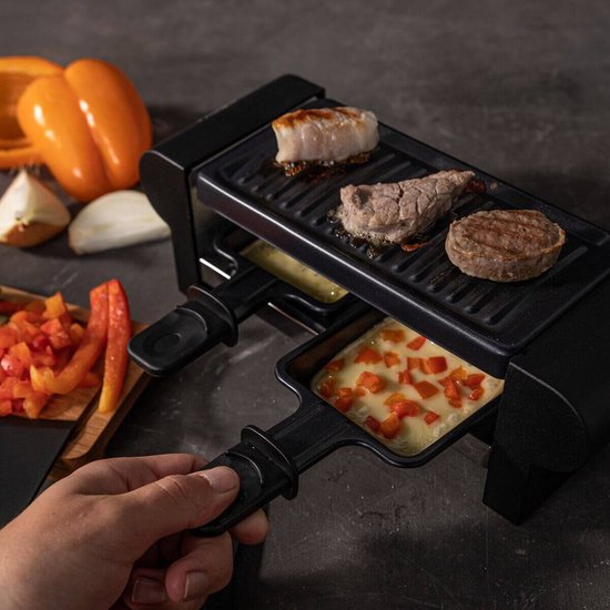Boska Raclette Mini 220V - pour fondre et griller - 2 personnes - Noir