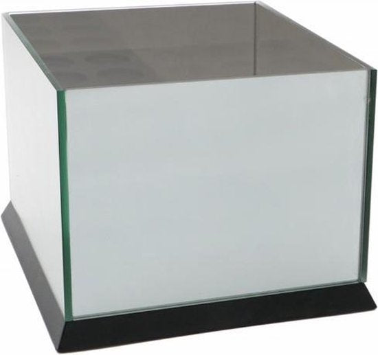 Liva Living - Porte-lumière d'ambiance Magic Cube - 3 bougies & 20 x 9 x 15 cm - avec miroir teinté et effet de réflexion infini - pour l'intérieur et l'extérieur - verre noir et Mdf