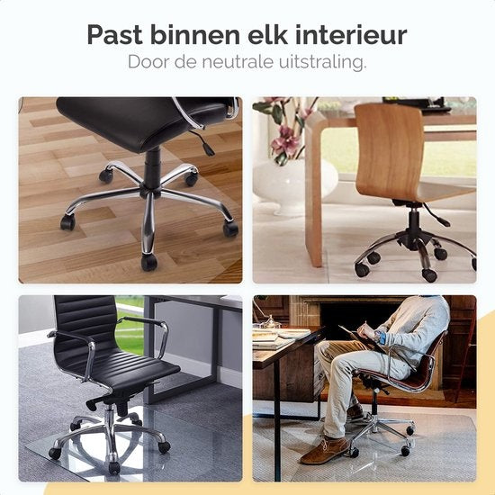 Goliving Protecteur de sol chaise de bureau - Tapis de chaise de bureau - PVC - Insonorisant - Pour sols durs - 90 x 120 cm - Transparent