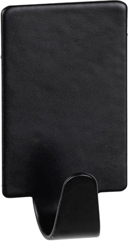 Wenko Crochets muraux rectangulaires, lot de 4 - Noir - Autocollants