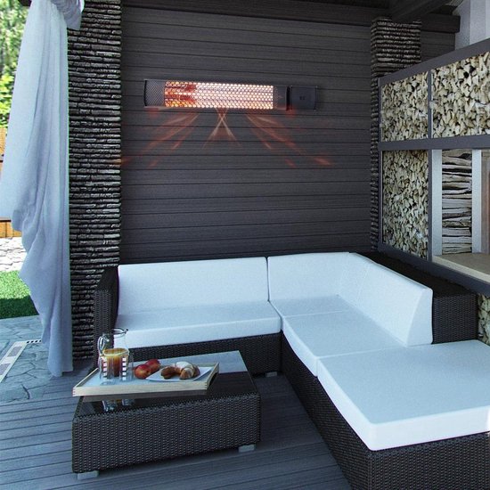 Starlyf Radiateur de terrasse - Chauffage - Etanche - Temps de chauffe 1 seconde - Protection contre la surchauffe - Noir mat