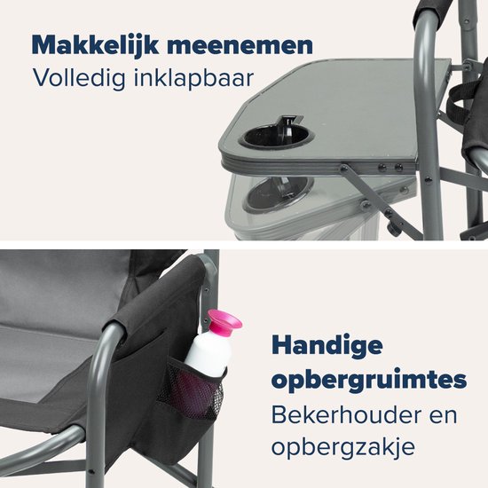 TRVLMORE Chaise de camping - Pliable - Légère - Capacité de charge de 120 kg - Noire