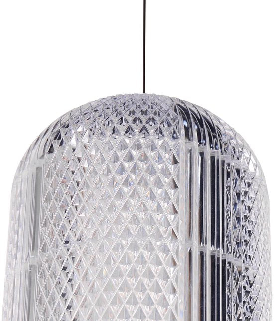 Suspension Geripu Ø 15 cm, couleur ambre - hauteur réglable - plastique et métal - Mexlite