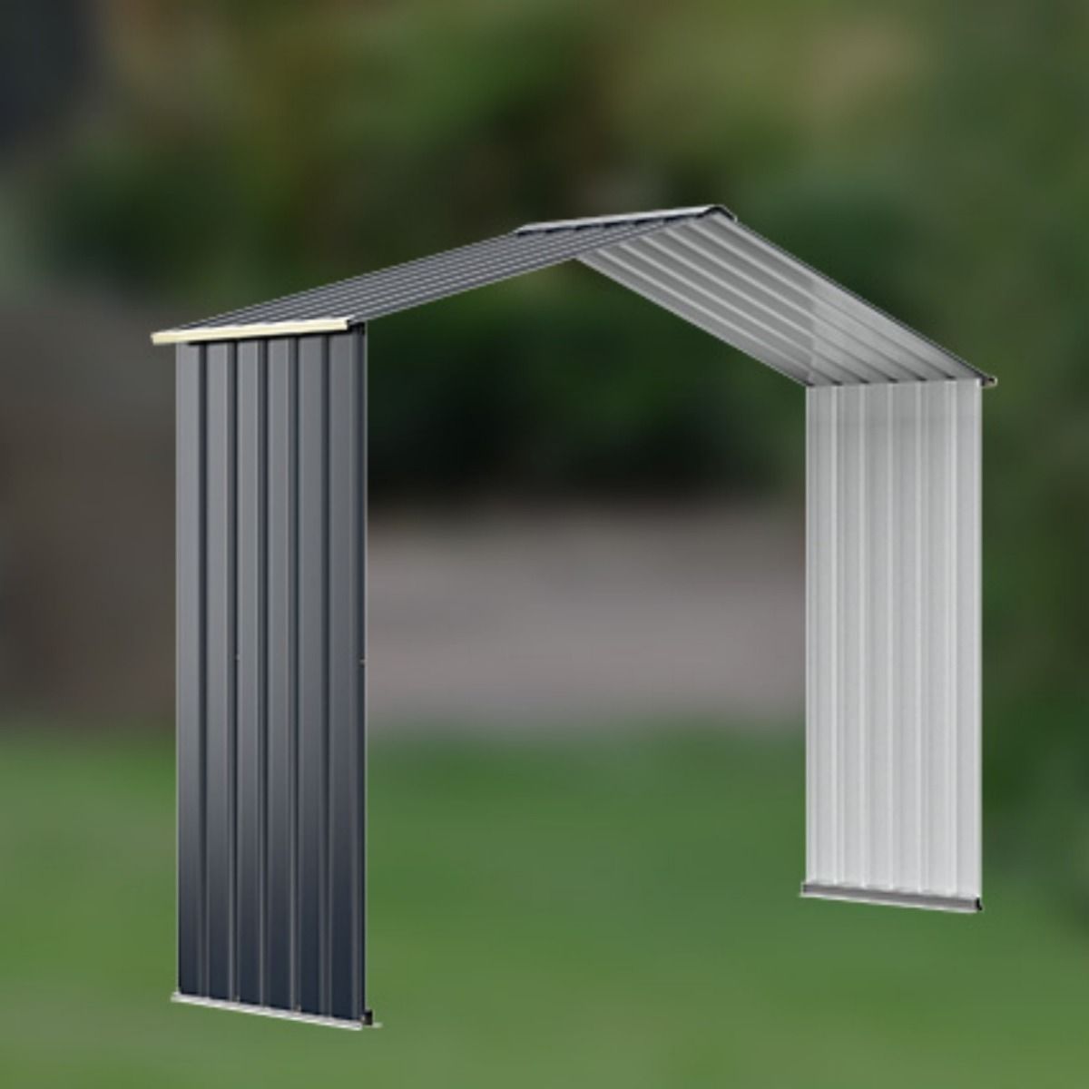 Coast - Boîte d'extension de l'abri à outils - Extension de l'abri de jardin en métal, verrouillable, 4 fentes d'aération - 277 x 64 x 202 cm - Acier peint - Gris