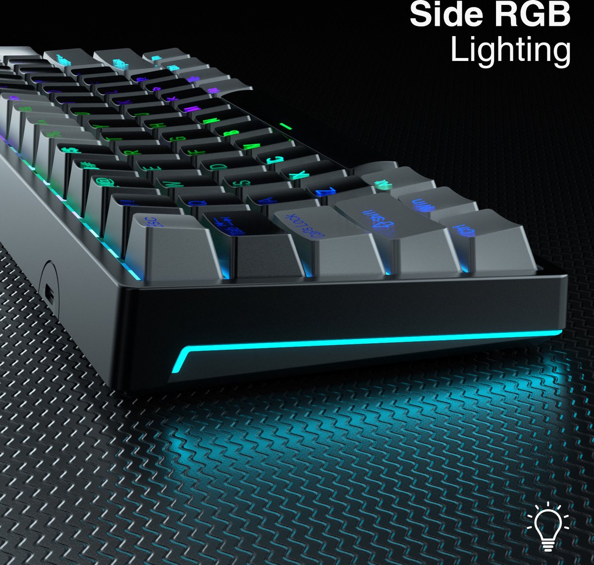 AULA F3261 - Clavier de jeu filaire - Mécanique - Full RGB - 61 touches - Commutateur rouge - Hot swap - Claviers Qwerty - Noir