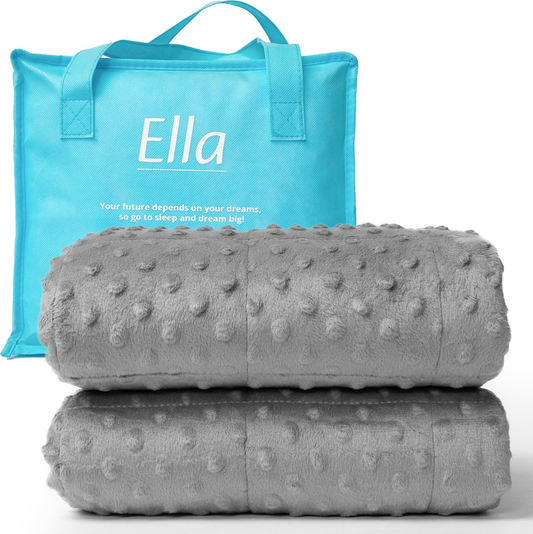 Ella® Couverture lestée pour enfant 2.4kg - 90 x 120cm - Couverture lestée - OEKO-TEX Coton & Minky Fleece