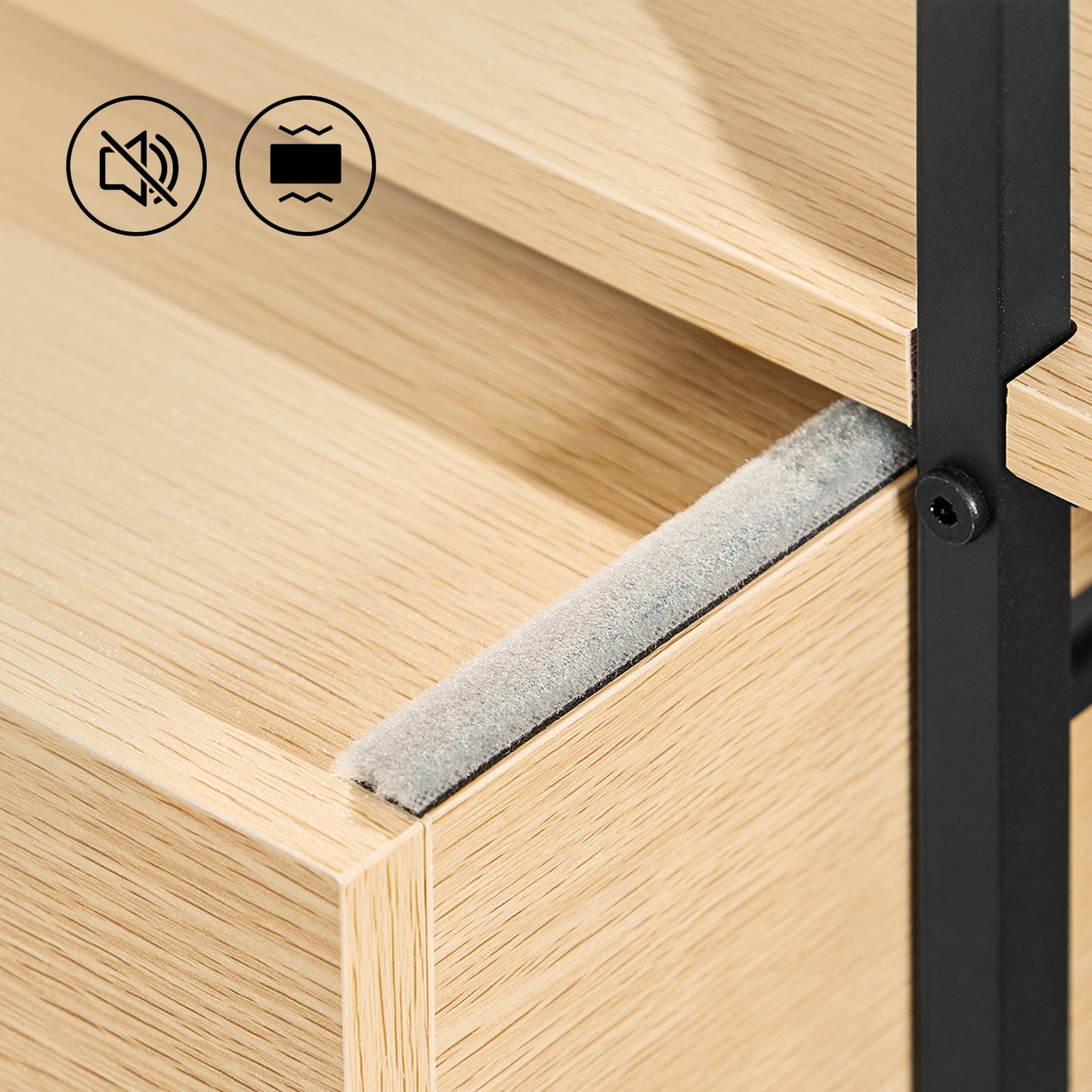 Chariot de cuisine Sobuy en bois naturel et métal noir - Chariot roulant scandinave - 89x53x37 cm