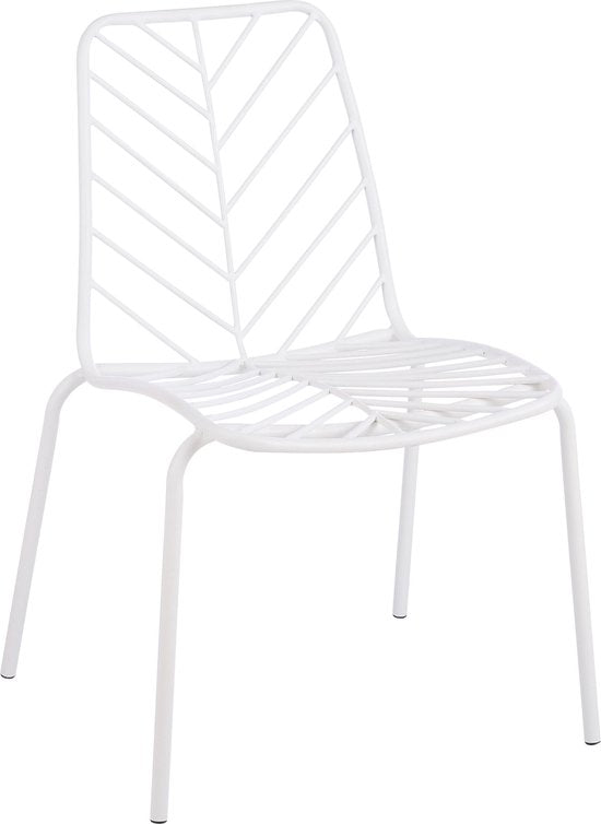 Chaise de jardin - Mica Decorations - L56 x L56 x H81 cm - Métal, Blanc