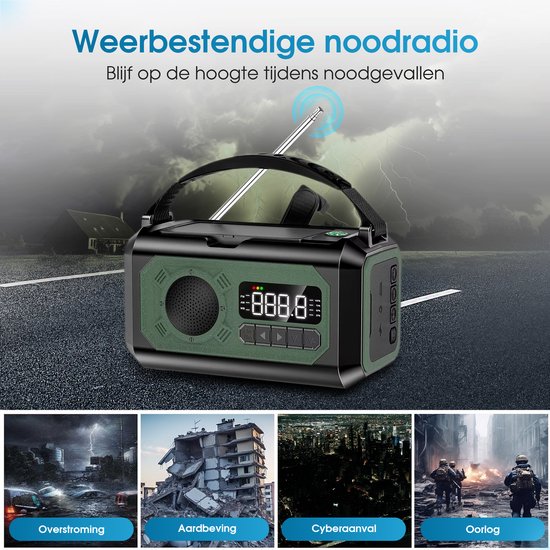 Novalance Emergency Radio - Solar Rewindable 12,000mAh - MODEL 2025 - Solar powerbank - Survival Emergency Kit - Flashlight - Emergency kit - Emergency ration - Radio