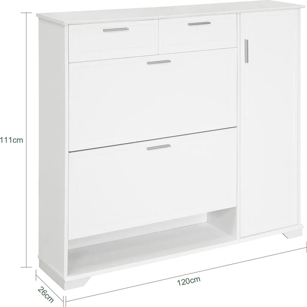 SoBuy Shoe Rack - FSR104-W - MDF & PB - Max. 60kg - 102x96x24cm - Blanc