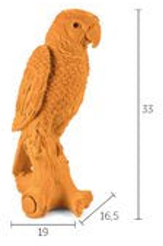 Bold Monkey Parrot Lamp - LED - Velours & PVC - 17 x 19 x 33cm - Noir