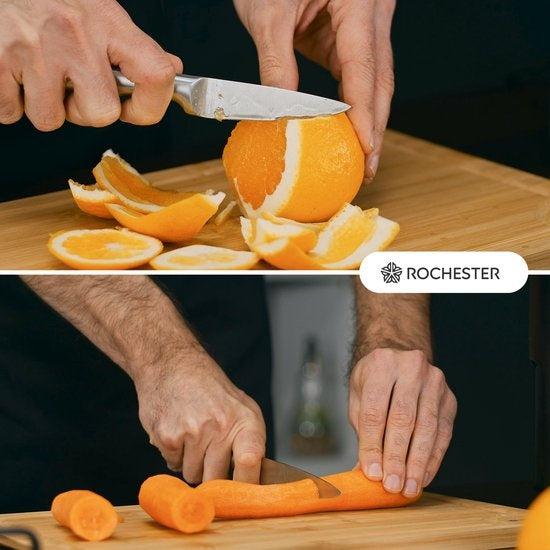 Rochester Snijplanken Hout – Borrelplank – Serveerplank - 3-Delig – Organisch Bamboe – Luxe Design – Hygienisch En Duurzaam