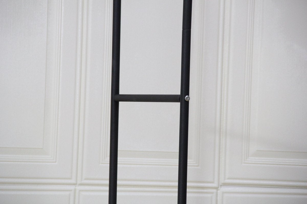 O'DADDY® Porte-vêtements métal xxl - porte-vêtements noir - jusqu'à 25 kg par tube - tringle à vêtements avec crochets - porte-vêtements avec double porte-chaussures - Porte-vêtements double - 110 x 33 x (137-157) cm