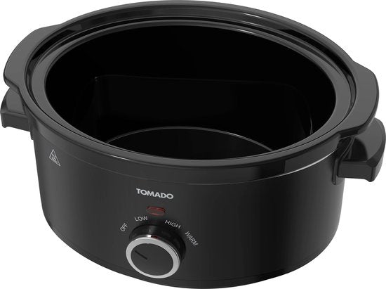 Tomado TSC3501B - Mijoteuse - 3,5 litres - Cuve intérieure en céramique - 3 niveaux de chaleur - Fonction maintien au chaud - Sans PFAS - Noir