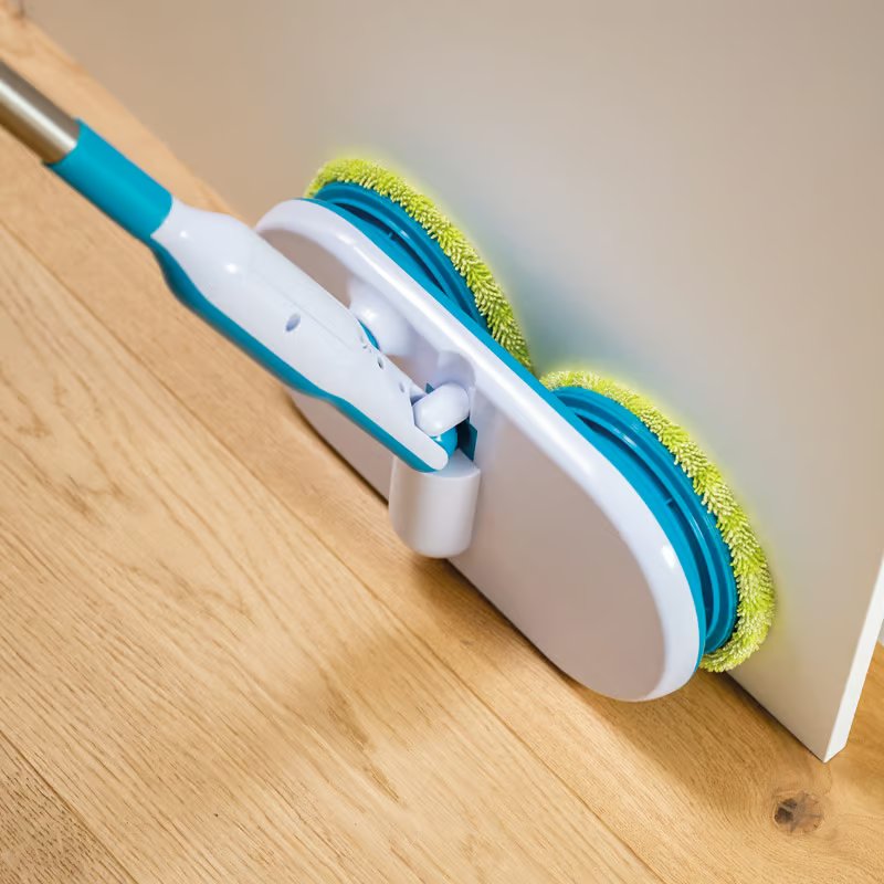 Balai à franges sans fil Hurricane - Convient à tous les types de sols - Livré avec des patins de nettoyage lavables offerts