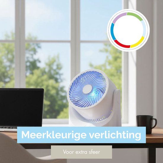 Mini ventilateur de table avec élément de refroidissement - Mini ventilateur réglable à 3 niveaux - Ventilateur USB avec lumière LED - Élément de refroidissement 240 ML - pour table bureau chambre à coucher