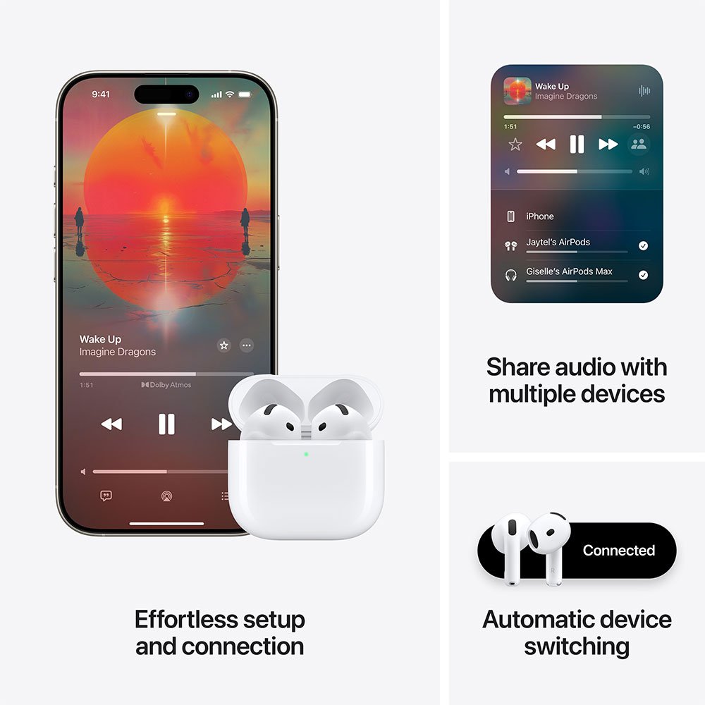 Apple AirPods 4ème génération avec annulation active du bruit - USB-C - blanc